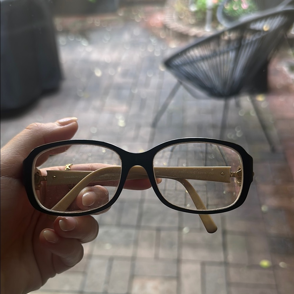 Stylish CHANEL Black and Tan Glasses